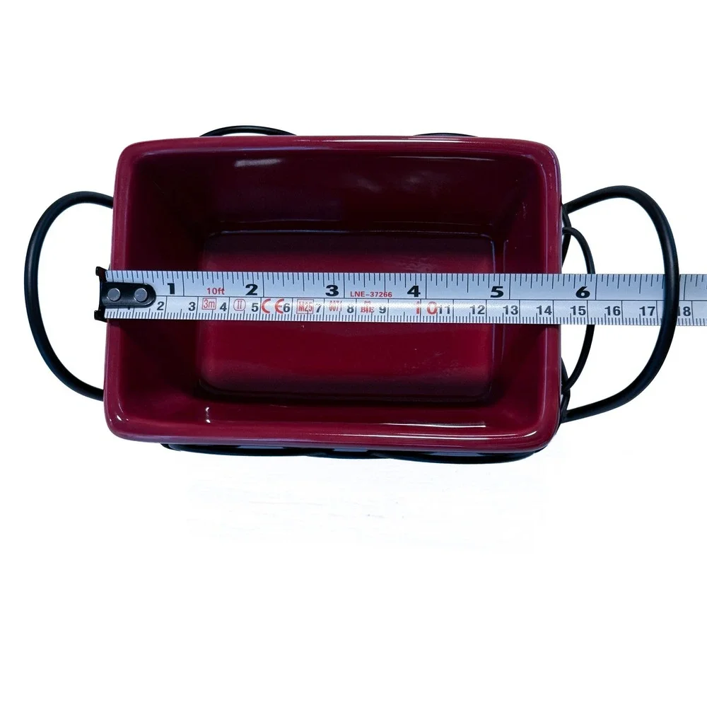 Temp-Tations by Tara Presentable Ovenware Cranberry Red Loaf Pan Wire Tray